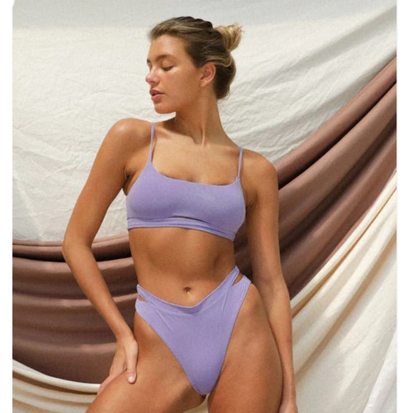 Free People Toast Swim Signature Cut-Out Bikini Bottom, Paradise Green, size XS - Picture 10 of 16